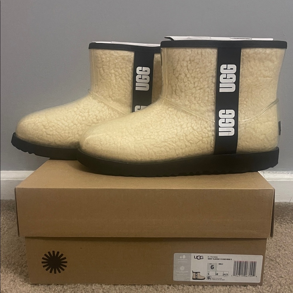 UGG Kids Tan Boots with Black Accents